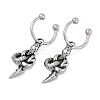 Snake 316 Surgical Stainless Steel Dangle Half Hoop Earrings for Women EJEW-G416-50AS-4