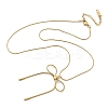 PVD Vacuum Plating 304 Stainless Steel Bowknot Pendant Round Snake Chain Necklaces for Women NJEW-Z044-10G-2