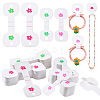 200Pcs 4 Styles Flower Printed Folding Paper Jewelry Display Cards for Bracelets CDIS-GA0001-05-1