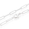 Brass Textured Paperclip Chain Necklace Making MAK-S072-03B-S-2