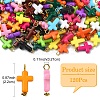130Pcs 13 Colors Acrylic Cross Pendants PALLOY-YW031-3