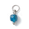 50Pcs 10 Colors Natural Mixed Stone Faceted Cube Charms PALLOY-JF04816-02-3