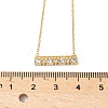 304 Stainless Steel Crystal Rhinestone Rectangle Pendant Necklaces for Women NJEW-U045-03G-3