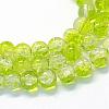 Baking Paint Transparent Crackle Glass Round Bead Strands DGLA-Q018-8mm-25-1