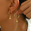 Delicate Iron Tower 201 Stainless Steel Hoop Earrings HB3011-1