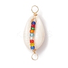 Natural Shell Connector Charms PALLOY-JF02694-3