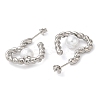 Rack Plating Brass Heart Stud Earrings EJEW-P249-01P-2