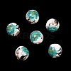 Floral Printed Porcelain Beads X-PORC-Q199-8mm-17-2