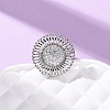 Brass Micro Pave Cubic Zirconia Cuff Rings RJEW-D323-03P-2
