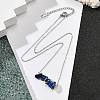 Natural Lapis Lazuli Chip Pendant Necklaces NJEW-JN05097-02-2