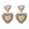 Brass Micro Pave Clear Cubic Zirconia Dangle Earrings EJEW-D322-01P-4