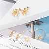 3 Pairs 3 Style Natural Citrine Chips Beaded Cluster Dangle Stud & Leverback Earrings EJEW-JE04895-02-2