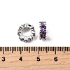Brass with Cubic Zirconia European Beads ZIRC-L041-18D-S-2