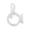 925 Sterling Silver Hollow Fish Charms with Jump Rings STER-E071-01S-09-1