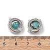 Rotatable Brass Micro Pave Cubic Zirconia and Resin Charms KK-B129-21P-3