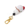 Christmas Snowman Resin Rhinestone & Glass Seed Beads Pendant Decorations HJEW-MZ00076-4