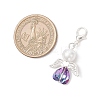 Heart Angel Glass & Glass Pearl Pendant Decorations HJEW-JM03773-01-3