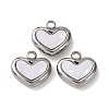 304 Stainless Steel Resin Pendants STAS-P406-15A-P-1