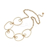 304 Stainless Steel Textured Ring Link Bib Necklaces for Women NJEW-L467-05G-3