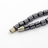 Trendy Unisex Holly Jewelry Grade A Non-Magnetic Synthetic Hematite Beaded Cross Pendant Necklaces NJEW-M013-04-3
