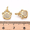 Brass Micro Pave Clear Cubic Zirconia Charms KK-T070-06G-NF-3