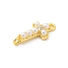 Rack Plating Brass Clear Cubic Zirconia Connector Charms KK-S396-06C-2
