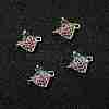 4Pcs 2 Colors Brass Pave Cubic Zirconia Fruit Connector Charms KK-FS0001-73B-7