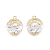 Brass Pave Clear Cubic Zirconia Pendants KK-N231-328-2