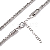 Non-Tarnish 304 Stainless Steel Bone Rope Chain Necklace for Women NJEW-I121-01C-P-2