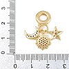 Brass Micro Pave Clear and Black Cubic Zirconia European Dangle Charms KK-N271-27G-3