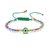 Acrylic Evil Eye & Round Lampwork Braided Bead Bracelet for Women BJEW-JB08379-02-1