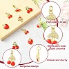 12Pcs 6 Styles Brass Micro Pave Cubic Zirconia Pendants KK-CJ0002-88-3