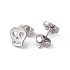 Non-Tarnish 304 Stainless Steel Tiny Hollow Out Skull Stud Earrings for Women STAS-A065-05P-2