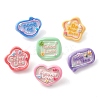 6Pcs 6 Styles Mixed Shape with Word Opaque Resin Drawing Pins AJEW-TB00015-1
