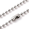 Non-Tarnish 304 Stainless Steel Ball Chain Rectangle Pendant Necklaces NJEW-K273-05P-4