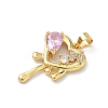 Brass Micro Pave Cubic Zirconia Pendants KK-H537-24C-G-2