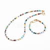 Brass Micro Pave Clear Cubic Zirconia Pendant Necklaces & Bracelets Jewelry Sets SJEW-JS01189-1