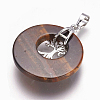 Natural Tiger Eye Pendants G-F573-C15-3