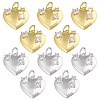 10Pcs 2 Colors Brass Pave Cubic Zirconia Pendants KK-GA0002-35-1