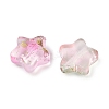 Transparent Spray Painted Frosted Glass Beads X2-GLAA-NH0003-01-3