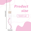 Flower Round Glass Beads Tassel Hanging Suncatchers for Window Garden Outdoor Decoration HJEW-WH20020-007B-2