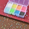 3600Pcs 8 Color Luminous Transparent Glass Seed Beads SEED-YW0001-83-5