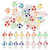 32Pcs 8 Colors Luminous Transparent Resin Pendants FIND-TA0002-48-1