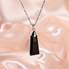 Natural Obsidian Trapezoid Pendant Necklaces PW-WG52881-06-1
