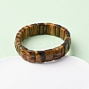 Rectangle Natural Tiger Eye Beads Stretch Bracelets for Women Men BJEW-Z149-01B-2