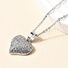 Heart Brass Micro Pave Cubic Zirconia Stud Earrings & Pendant Necklaces Sets SJEW-Z002-05P-2