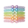 6Pcs 6 Colors Heart & Round Acrylic Beaded Stretch Kid Bracelet Sets BJEW-JB10674-1