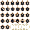 Hexagon with Letter Alloy Black Enamel Pendants Wine Glass Charms DIY-SC0030-20-6