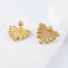 304 Stainless Steel Fan-Shaped Flower Stud Earrings for Women CO6863-2