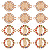 40Pcs 2 Styles Flat Round Alloy Connector Charms FIND-GO0001-33-1